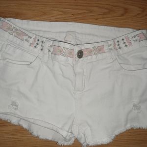 White jean shorts